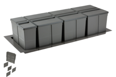 Ladeafvalsysteem 9xl line k.1200mm h.277mm26 L + 26 L + 26 L + 26 L + 11 L oriongrijs