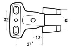 Projectsch.arm mb-6310 opliggend 16mm 270° nikkel