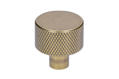 Knop 24mm alu geribbeld vintage gold