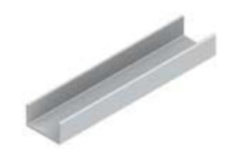 Horizontaal U-profiel PRU19-85 4m alu wit