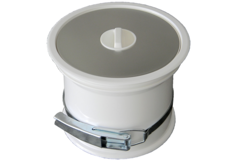 Prentout afvalklep wit/inox