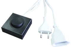 Opbouwschakelaar zwart + 2x2m kabel