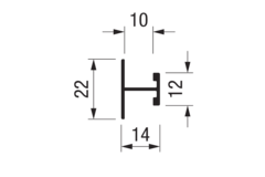 Horizontaal H-profiel PRH10V Terra 4m alu wit