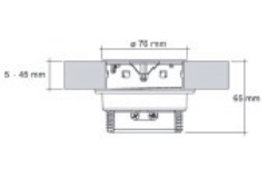 Powerpoint rvs b-f 1 stopcontact  + led