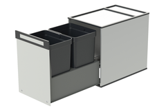 Highline 1 afvalemmer 10+10l rvs k.40cm volledig uittrekbaar met SoftClose