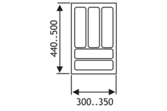 Inleglade k.40 cm alu grijs b301-350 d440-500 mm