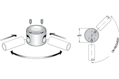 Pba 500-rvs sat. verbinding hoek op aanvraag buize n 22mm