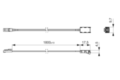 Aansluitkabel l1800mm COB/SMD 8mm 24v
