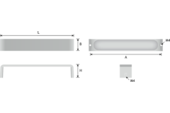 Greep wants zamak zwart ba 160mm l168mm