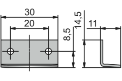 Tegenplaat glasdeurslot 321