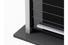 Quasar Reflex glas-rolluik 900 x 1500mm zw. gelakt rvs-look voorliggend