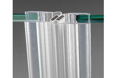 Magnetische dichting rechts met hoek van 45° met witte magneet, voor 6/8 mm glas, L2200, transparant