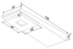 Set quadrat Led alu set 2 x 3W + schakelaar
