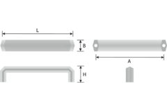 Greep honey zamak zwart mat ba 320mm l332mm