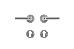 Deurkruk Pro petana l+l inox look r+e cyl