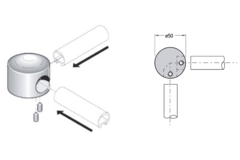 Pba 500-alu verbinding 90° buizen 25mm