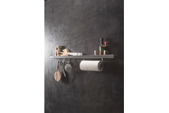 Horizon reling-kit 900mm zwart incl. bevestigingen, 3 haken en rolhouder