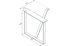 U-poot vrijst.tafel chr. h=690mm/b=700mm
