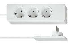 Evoline extra platte plug+3v.stekkerbox nl wit1,5m 1,5m 250v/16a nl versie