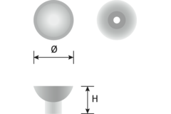 Knop tazza ø50x30 zamak mat zwart ijzerkleur