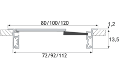 Kabeldoorvoer Exit titanium 100x240x13.5mm+deksel