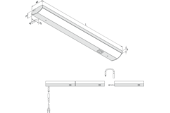 Hera Led Modulite F 900mm 15W 230V 3000K zwart