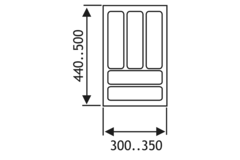 Inleglade b301-350 d441-500 2,5mm wit