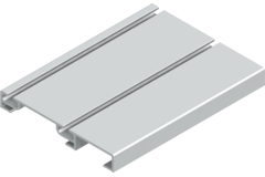 Dubbele onderrail Terra/Base 6m alu zilver