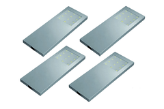 Hera set 4 x Slim-pad led 5W 24V 3000K RVS-look+ transfo 30W