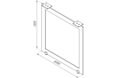 Tafelpoot milano vr aanbouwtafel rvs 690x700mm