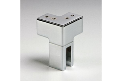 Tweezijdige scharnierende bevestiging op glas, voor 6/10 mm glas, B25 H25 L45, chroom