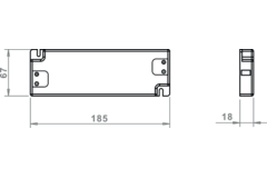 Led transfo 50 W 185x67x18mm+6x verdeler