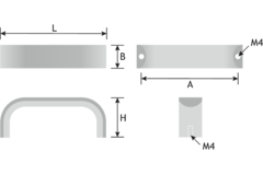 Greep SENSE MINI BA96 L103 aluminium rvs-look