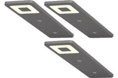 Set 3 led roeled 3W 4000K 12V RVS look-centrale schakelaar - konvertor