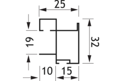 Vertikaal profiel TR19-S85 2.6m alu zwart
