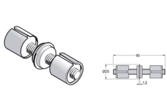 Pba 500-g rvs sat. rechte verbinding voor buizen 2 5mm