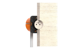 Rond 3.0 - Stone Backfit stopcontact type E - penaarding zwart