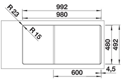 Blanco Adira 6 S-F rock grey automatische bediening