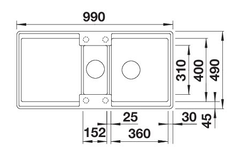 Blanco Adira 6 S-F zacht wit automatische bediening