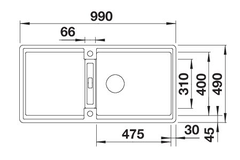 Blanco Adira XL 6 S-F wit automatische bediening