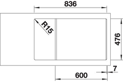 Blanco spoeltafel andano xl 6 s-if comp. br auto