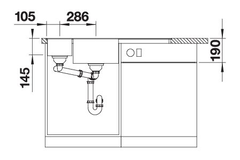 Blanco Axia III 6 S-F links zacht wit automatische bediening