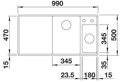 Blanco Axia III 6 S-F rechts zacht wit automatische bediening