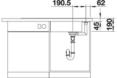 Blanco spoeltafel axia iii xl 6 s antr man+pl es