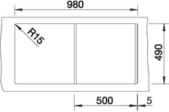 Blanco spoeltafel claron 5 s-if br auto rechts