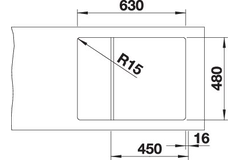 Blanco Elon 45 S rock grey automatische bediening