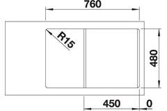 Blanco spoeltafel legra 45 s antraciet man.