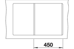 Blanco spoeltafel metra 45 s-f rock grey auto.