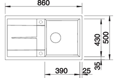 Blanco spoeltafel metra 5 s rock grey auto.