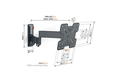 Tvm 3245 draaibare tv-beugel zwart 19-43" 15kg zwart